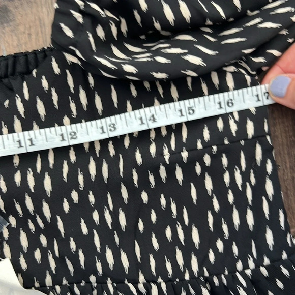NWT New In Boho Long Sleeve Flowy Black & White A-Line Mini Dress Sz M - Picture 9 of 13
